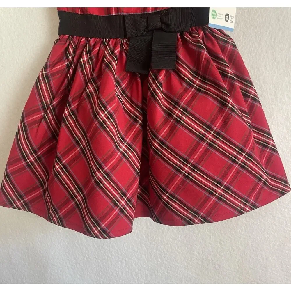 Carter's Christmas Baby Girls 2-Pcs Red Plaid Dress Holiday Festive W/Undies 12m